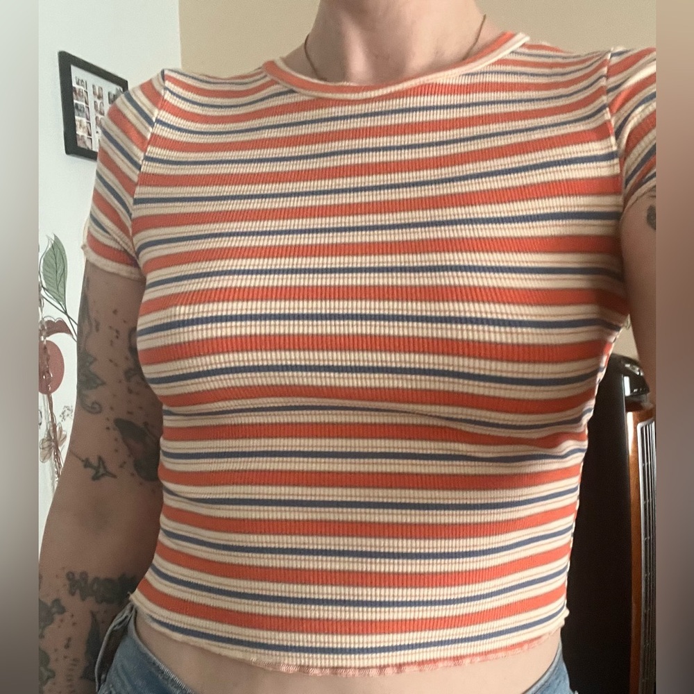 Striped Ribbed Women's Top
